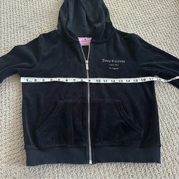 Juicy Couture x forever 21 Black Zip-Up velour Hoodie - Picture 3 of 5
